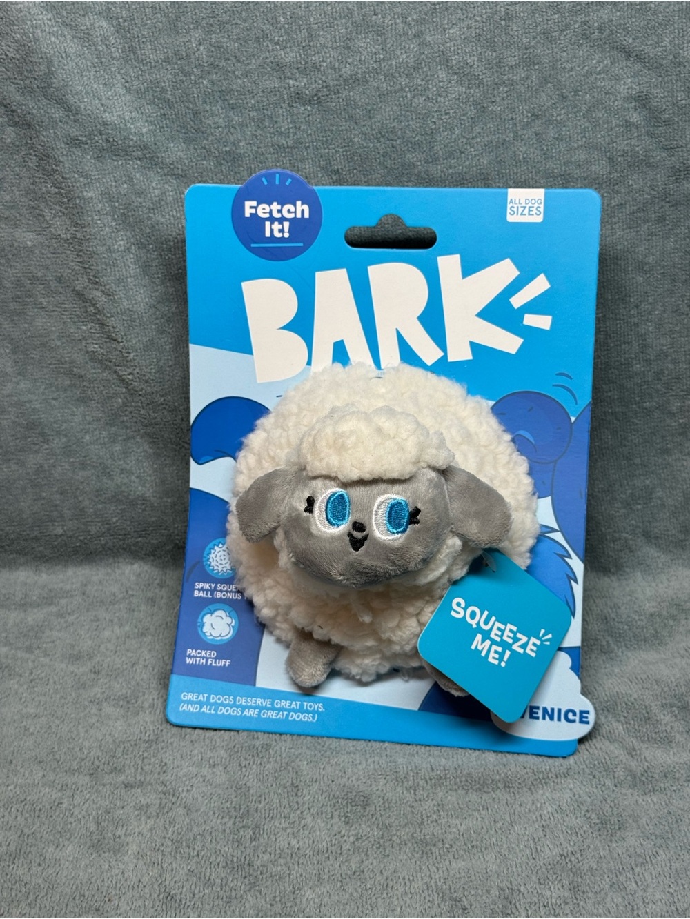 BARK Ewenice Lamb Plush Dog Toy Squeaks NEW! For All dog sizes